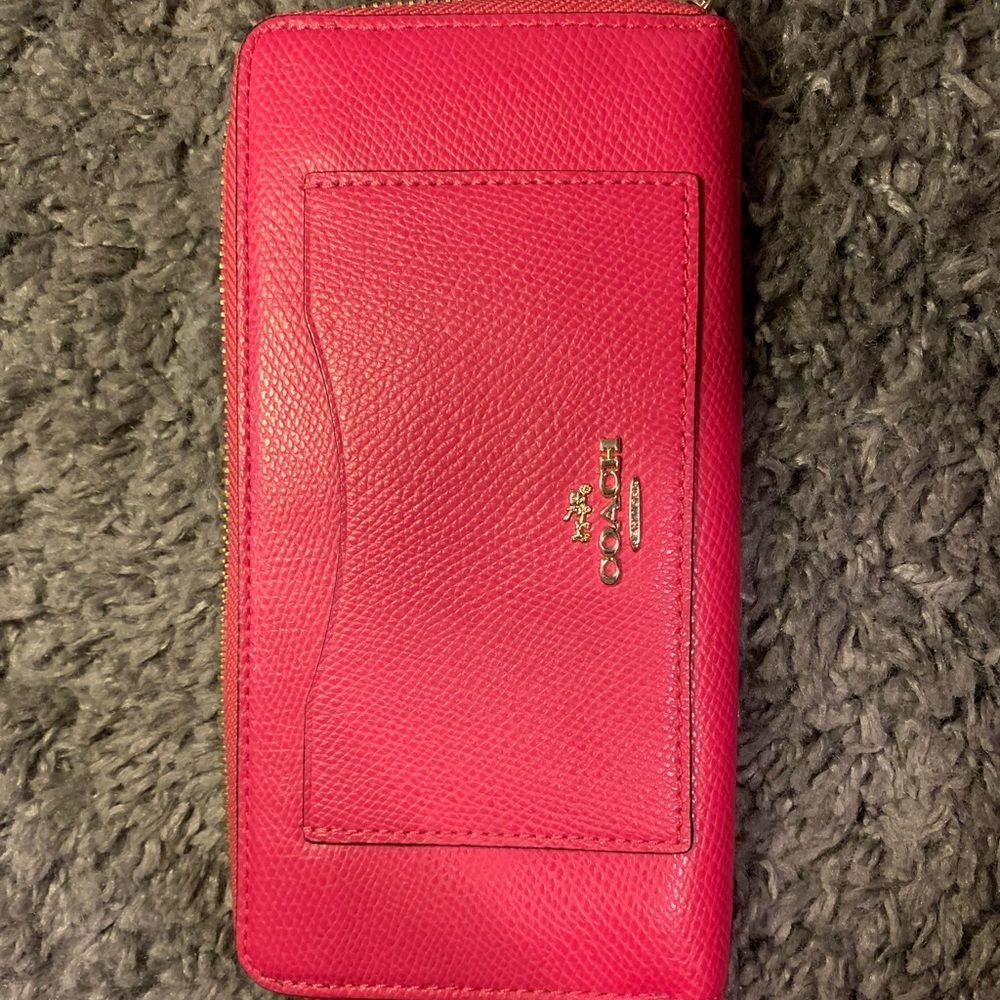 Hot pink Coach wallet